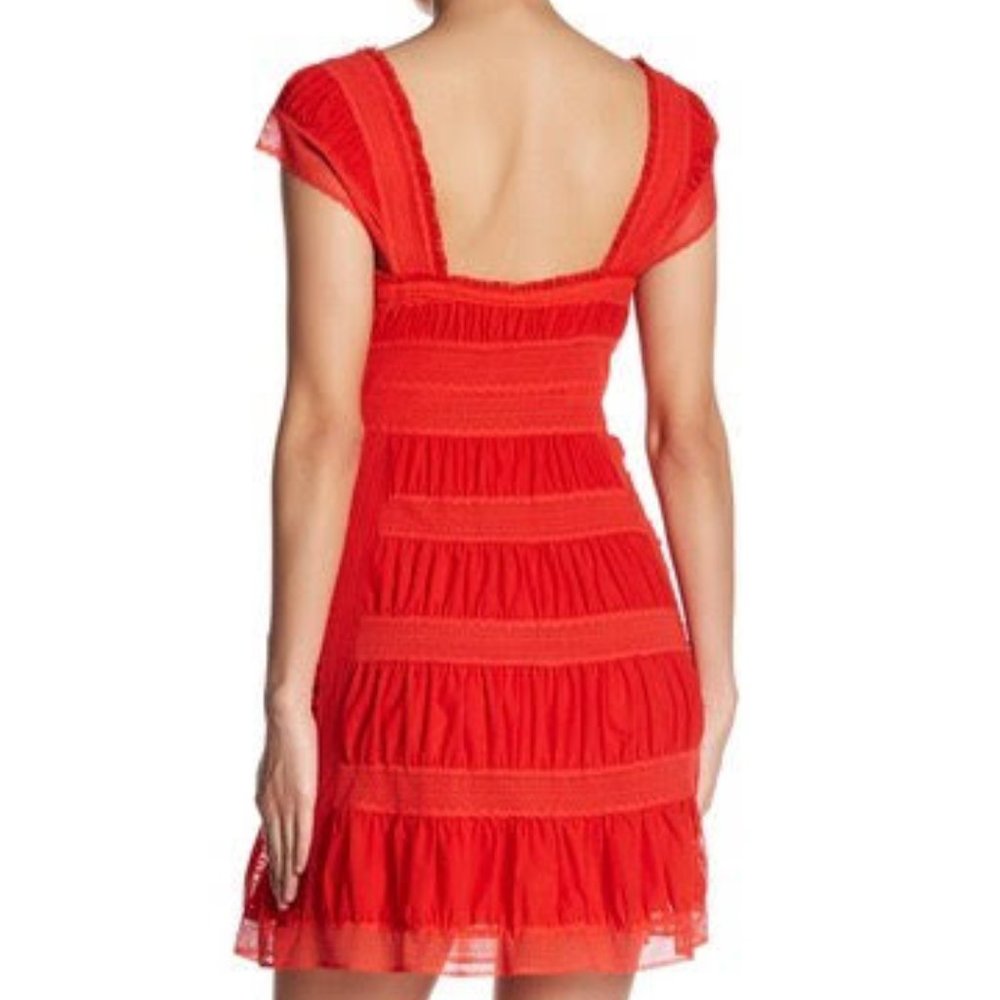 Free People Alicia Lace Mini Dress, red Sz 12 NWT! - Picture 3 of 10